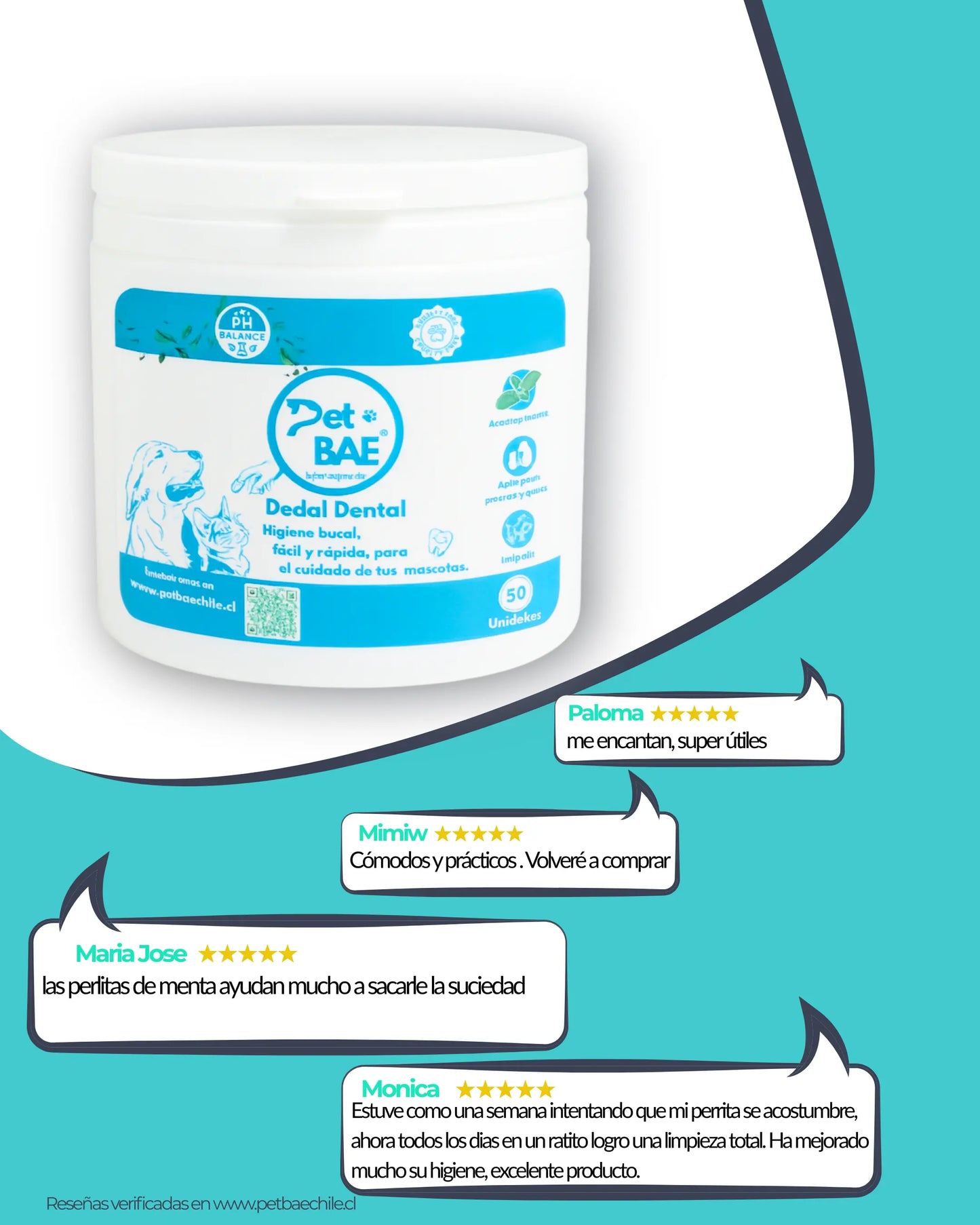 Dedales dentales para perros y gatos 99% agua