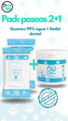 Pack Paseos 2+1 — 2 Guantes+ 1 Barril Dental Guantes | Pet BAE