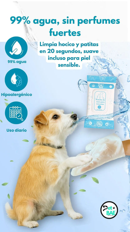 Pack Paseos 2+1 — 2 Guantes+ 1 Barril Dental Guantes | Pet BAE