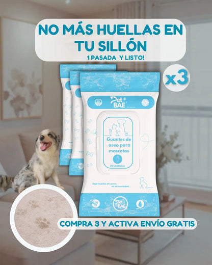 Guantes húmedos desechables para perros y gatos