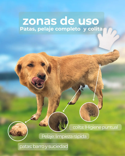 Guantes húmedos desechables para perros y gatos