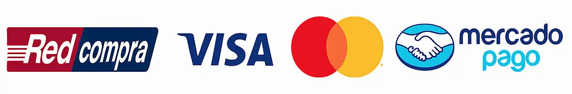 Medios de pago: RedCompra, Visa, Mastercard, Mercado Pago
